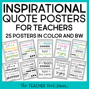 Preview of Inspirational Quote Posters for Teachers