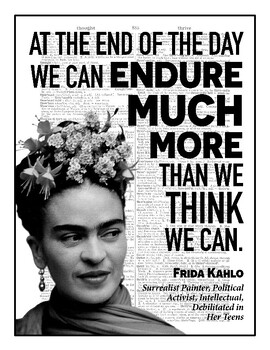 Preview of Inspirational Quote Wall Art PDF - Frida Kahlo "More Than You Think" v. 1