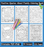 Inspirational Quotes About Family Coloring Book For Adults