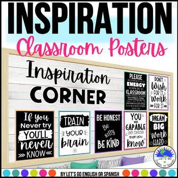 Preview of Inspirational Quotes Bulletin Board Growth Mindset Motivational Posters