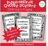 Inspirational Quotes Classroom Posters- Coloring In Worksheets