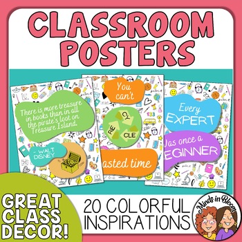Preview of Inspirational Quotes Posters - 20 Colorful Classroom Decor for Back to School