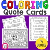 Inspirational Quotes Mindfulness Coloring Cards - Calm Dow