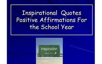 Preview of Inspirational Quotes - Positive Affirmation For the School Year