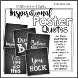 Inspirational Quotes Posters: Chalkboard and Fairy Lights