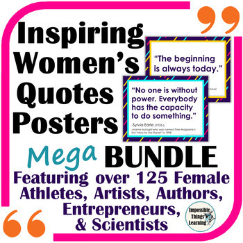 Preview of Inspirational Quotes Posters for Women's History Month BUNDLE