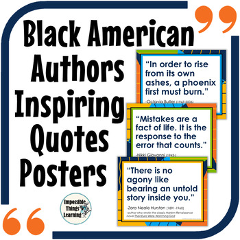 Preview of Inspirational Quotes Posters from Black Authors for Black History Month