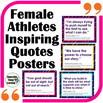 Preview of Inspirational Quotes Posters from Female Athletes for Women's History Month
