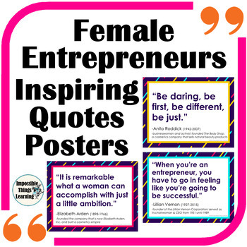 Preview of Inspirational Quotes Posters from Female Entrepreneurs for Women's History Month