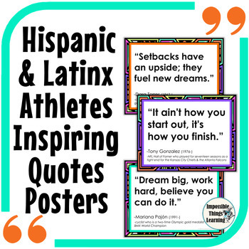Preview of Inspirational Quotes Posters from Latinx Athletes for Hispanic Heritage Month