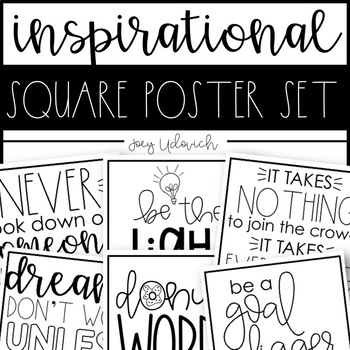 Inspirational Quotes: Square Printables by Joey Udovich | TpT