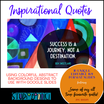 Preview of Inspirational Quotes with Abstract Designs widescreen format suits Google Slides