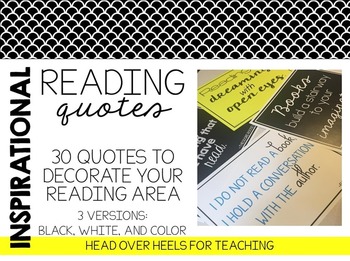Preview of Inspirational Reading Quotes Posters-Decorate & Inspire!