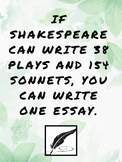 Inspirational Shakespeare Poster (Green Fern)
