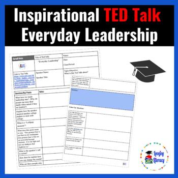 Preview of Inspirational Ted Talk Everyday Leadership for the avid learner l Google Doc
