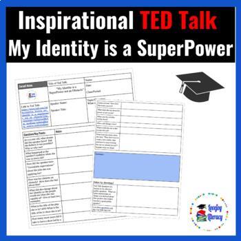Preview of Inspirational Ted Talk My Superpower Identity for the avid learner l Google Doc