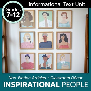 Preview of Inspirational People Posters Biography Research Project + Nonfiction Articles