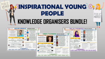 Preview of Inspirational Young People - Knowledge Organizers Bundle!