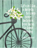 Inspirational quote - "Life is like a bicycle" Einstein - 