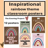 Inspirational rainbow theme  classroom posters/ 12 posters