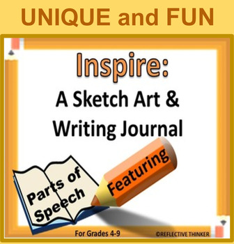 Preview of Inspire: A Sketch Art and Writing Journal Featuring the 8 Parts of Speech