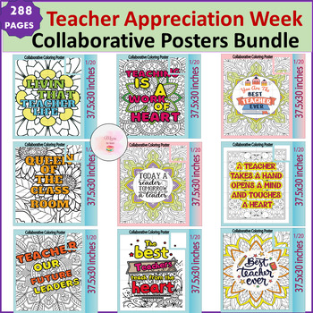 Preview of Inspire and Collaborate: Teacher Appreciation Zentangle Poster Series Bundle