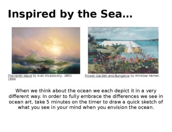 Preview of Inspired By the Sea: Ocean Artwork & DOK Questions