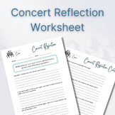 Inspired Choir Concert Reflection Worksheet