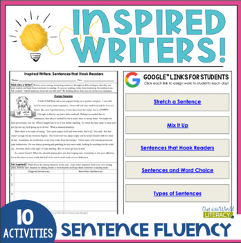 Preview of Inspired Writers - Sentence Fluency - Digital & Print