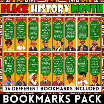 Preview of Inspiring African American Leaders Quotes Bookmarks | Black History Month Craft