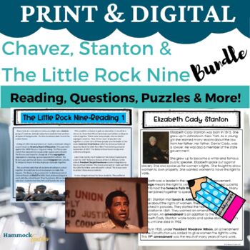 Preview of Inspiring Americans - Cesar Chavez, Elizabeth Cady Stanton, The Little Rock Nine