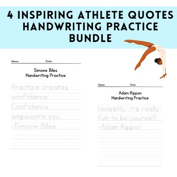 Preview of Inspiring Athlete Handwriting Practice BUNDLE