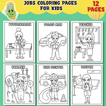 Preview of Inspiring Careers & Occupation coloring pages for kids, fun activity sheets, job