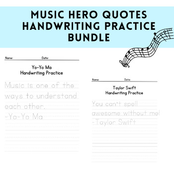 Preview of Inspiring Musician Quotes Handwriting Practice