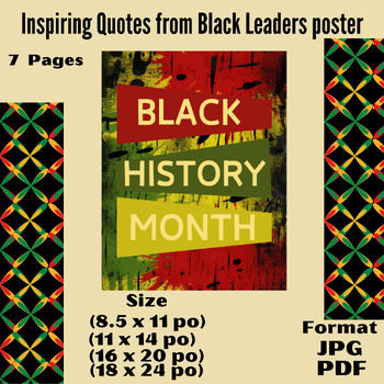 Preview of Inspiring Quotes from Black Leaders poster/black history month