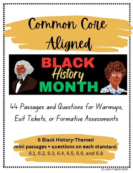Preview of Inspiring Voices: Common Core Aligned Black History Formative Assessments
