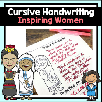 Preview of Inspiring Women Cursive Handwriting