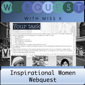 Preview of Distance Learning Inspiring Women Webquest