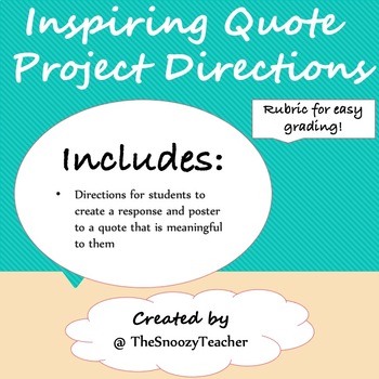 Preview of Inspiring Quote Project Directions