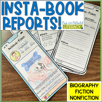 Preview of Insta Book Report Review for Fiction, Nonfiction and Biography