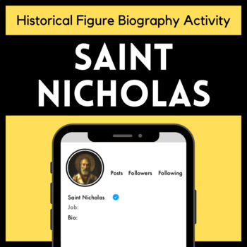 Preview of Instagram Biographies: Saint Nicholas Biography Graphic Organizer, Insta Bio