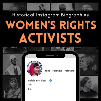 Preview of Instagram Biographies: Women's Rights Activists Biography Graphic Organizer, Bio