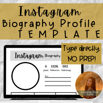 Preview of Biography Research Social Media Profile Project | Digital Template