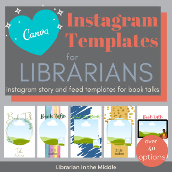 Preview of Instagram Book Talk TEMPLATES for CANVA [Editable]