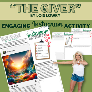 Preview of "The Giver" Instagram Character Trait Activity: No-Prep, CCSS, Student Example