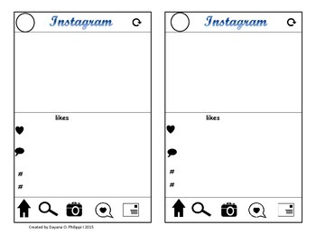 Preview of Instagram Exit Ticket ~Eco Friendly Template Easy on Ink & Paper~