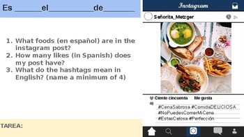 Preview of Instagram Food Posts - Spanish