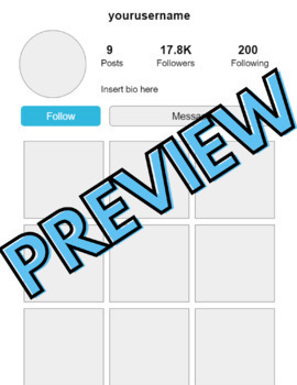 Instagram Google Slides Template by Miss Sears FCS TpT
