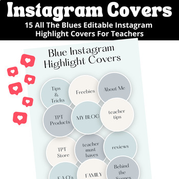 Instagram Highlight Covers For Teachers | Instagram Story Covers | Blue