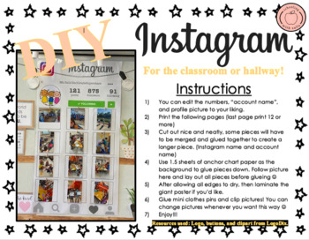 Preview of Instagram DIY Poster for Classroom/Hallway